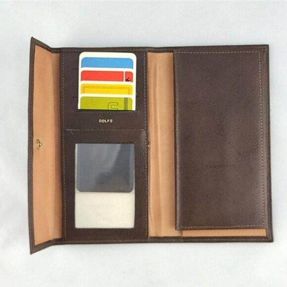 ROLFS Vintage Women's Brown Leather Trifold Wallet Snap Closure - Picture 8 of 15